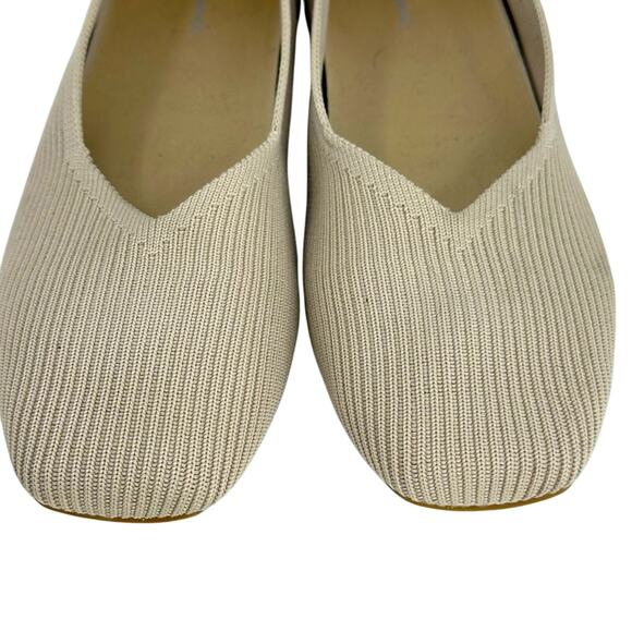 Arromic Ribbed Square Toe Ballet Flats - Taupe Tan - Picture 3 of 7